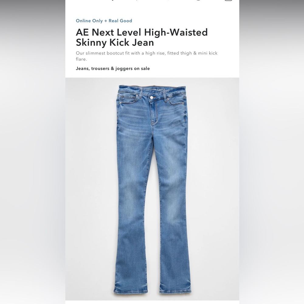 AE high waisted skinny kick jeans 10 SHORT
